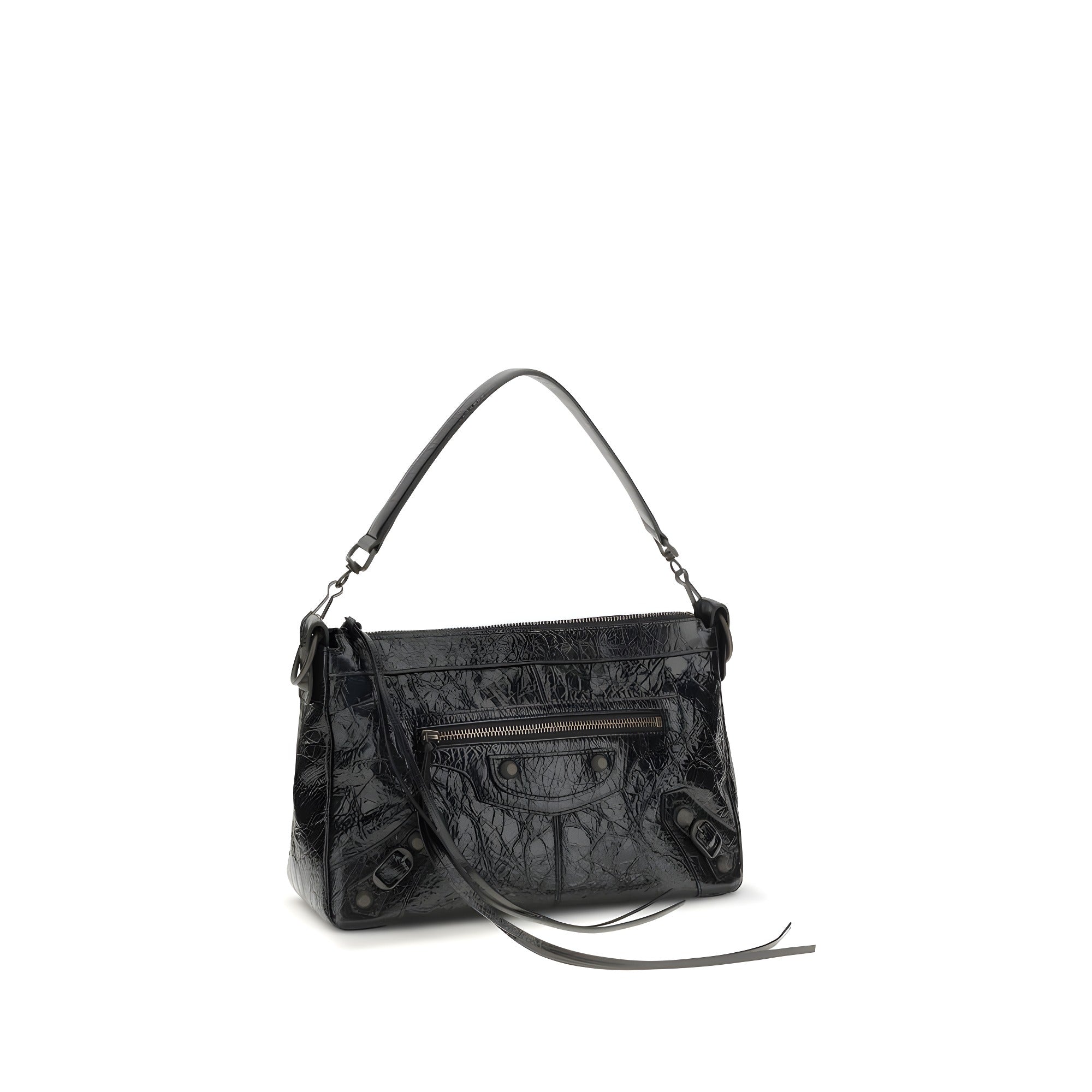 Geantă de umăr mică Balenciaga neagră din piele nappa