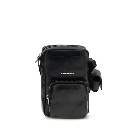 Geantă de umăr Balenciaga neagră din piele nappa Superbusy