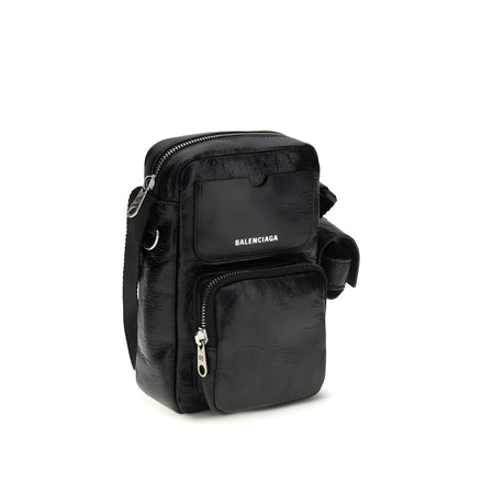Geantă de umăr Balenciaga neagră din piele nappa Superbusy