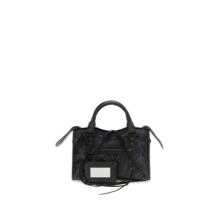 Geantă de umăr Balenciaga neagră din piele Le City Mini