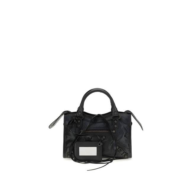 Geantă de umăr Balenciaga neagră din piele Le City Mini