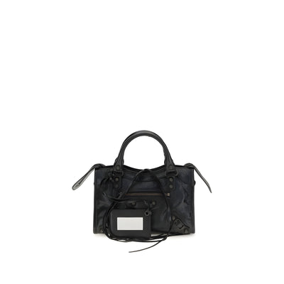 Geantă de umăr Balenciaga neagră din piele Le City Mini