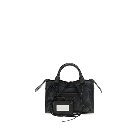 Geantă de umăr Balenciaga neagră din piele Le City Mini