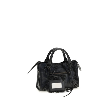 Geantă de umăr Balenciaga neagră din piele Le City Mini