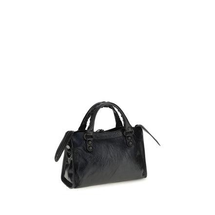 Geantă de umăr Balenciaga neagră din piele Le City Mini