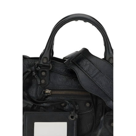 Geantă de umăr Balenciaga neagră din piele Le City Mini