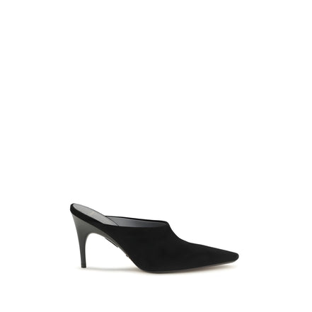 Balenciaga Papuci Negri din Piele Întoarsă