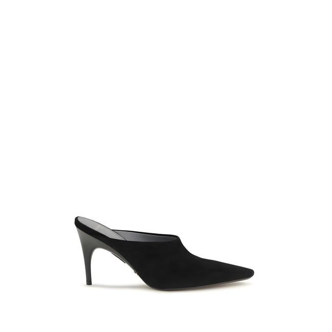 Balenciaga Papuci Negri din Piele Întoarsă