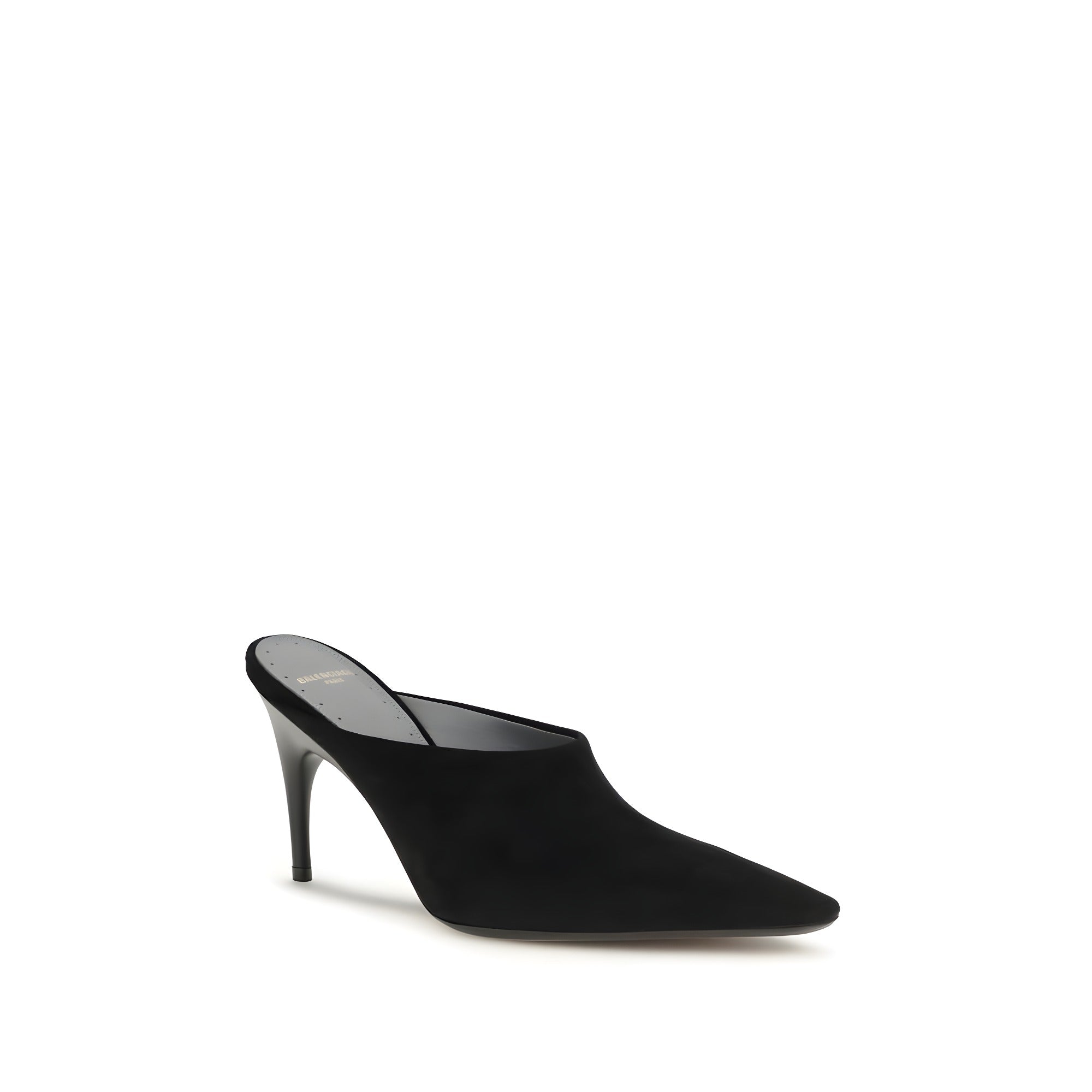 Balenciaga Papuci Negri din Piele Întoarsă