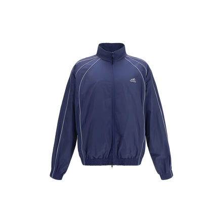 Geacă Balenciaga din bumbac albastru cu design tip jachetă de vânt
