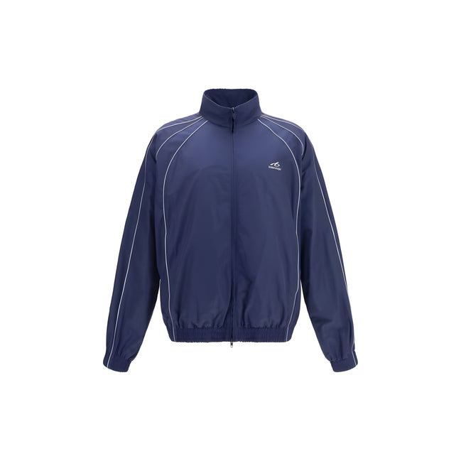 Geacă Balenciaga din bumbac albastru cu design tip jachetă de vânt