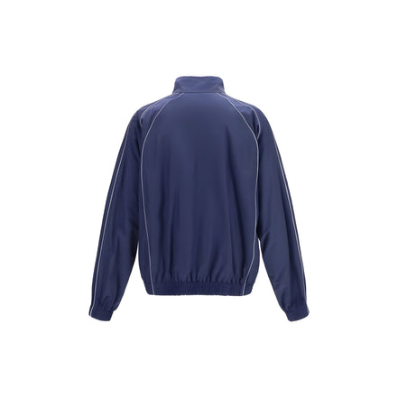 Geacă Balenciaga din bumbac albastru cu design tip jachetă de vânt