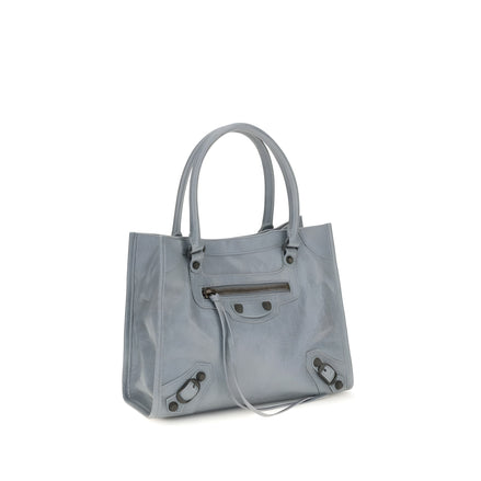 Geantă de umăr Balenciaga albastră din piele de miel