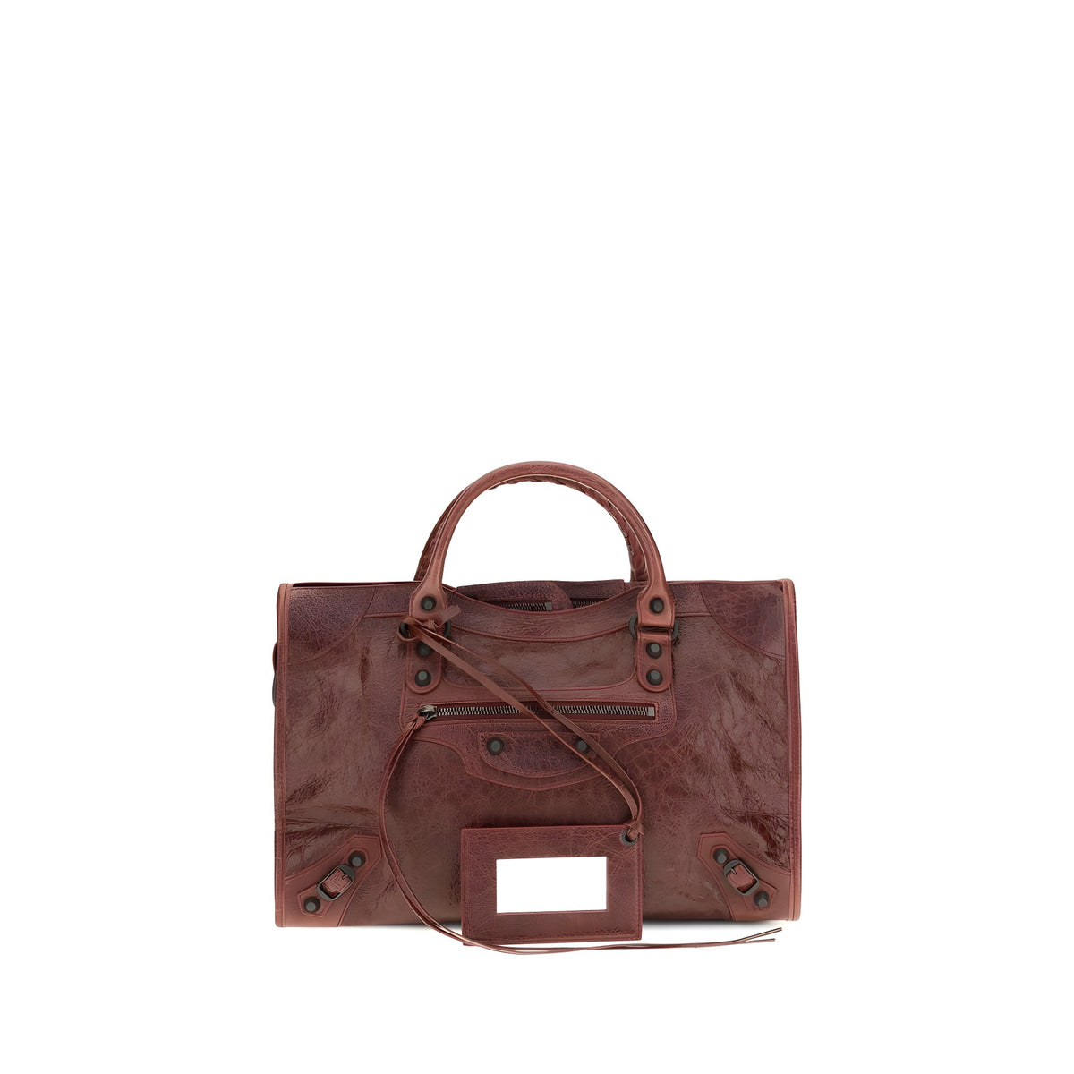 Balenciaga Geantă Bordo din Piele de Miel
