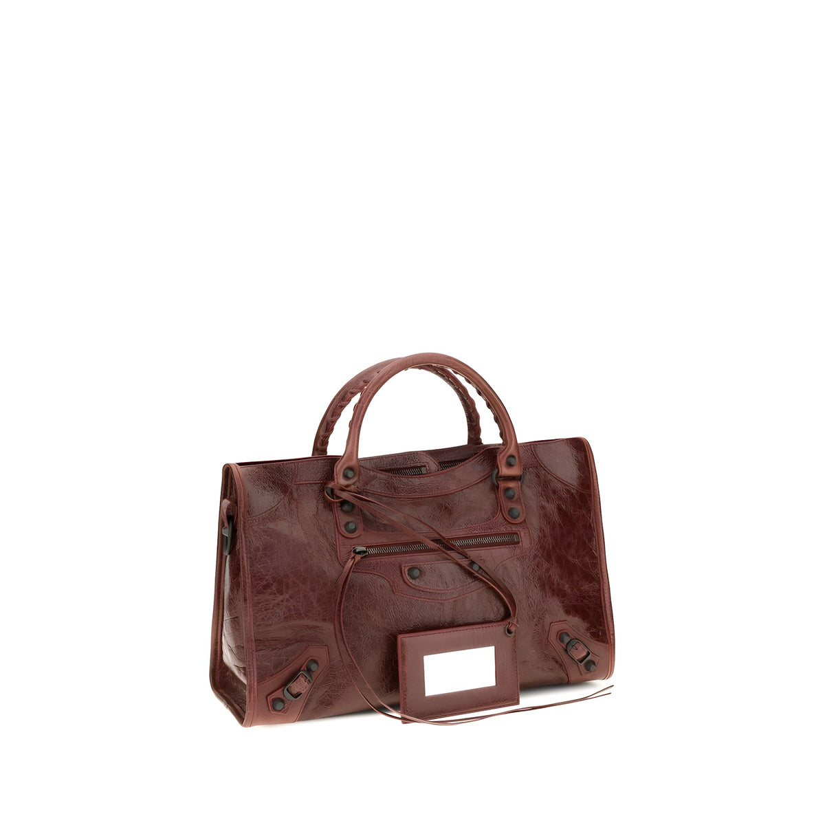 Balenciaga Geantă Bordo din Piele de Miel