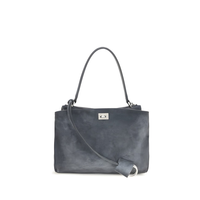 Balenciaga Gray Calf Leather Shoulder Bag