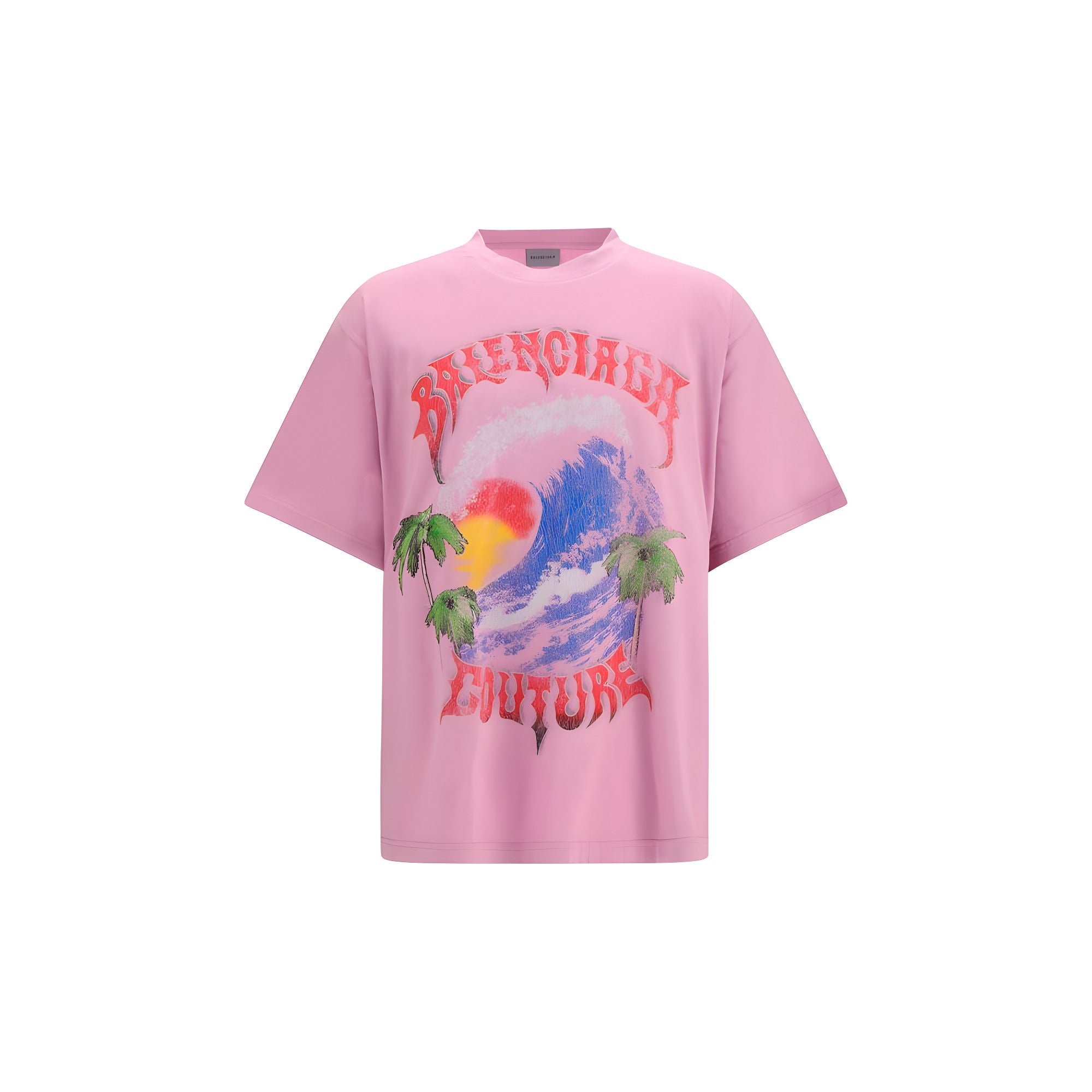 Tricou Balenciaga mov din bumbac