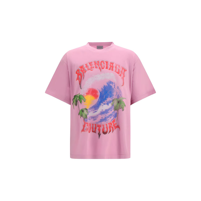 Tricou Balenciaga mov din bumbac