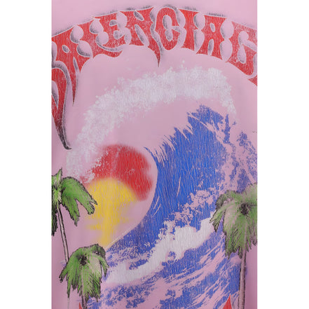 Tricou Balenciaga mov din bumbac