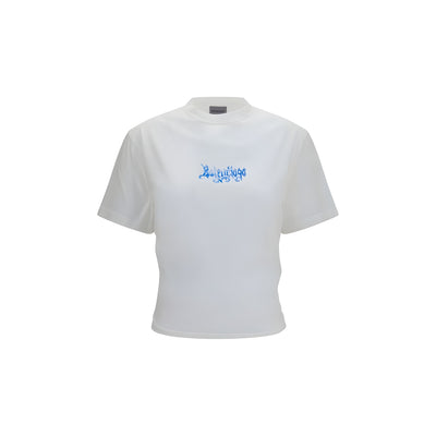 Tricou Balenciaga Alb din Bumbac