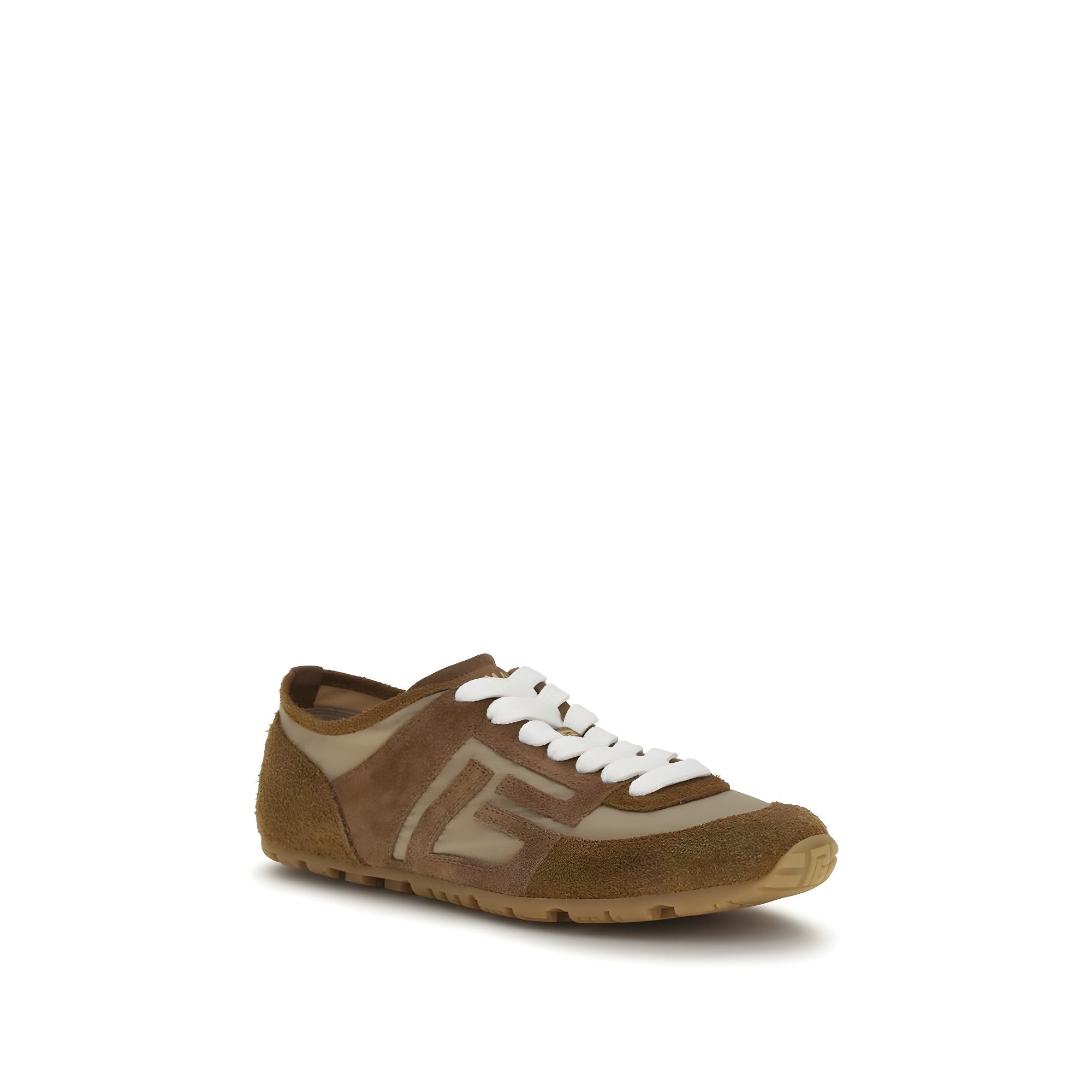 Balmain Beige Calf Leather Athletic Sneakers