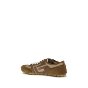 Balmain Beige Calf Leather Athletic Sneakers