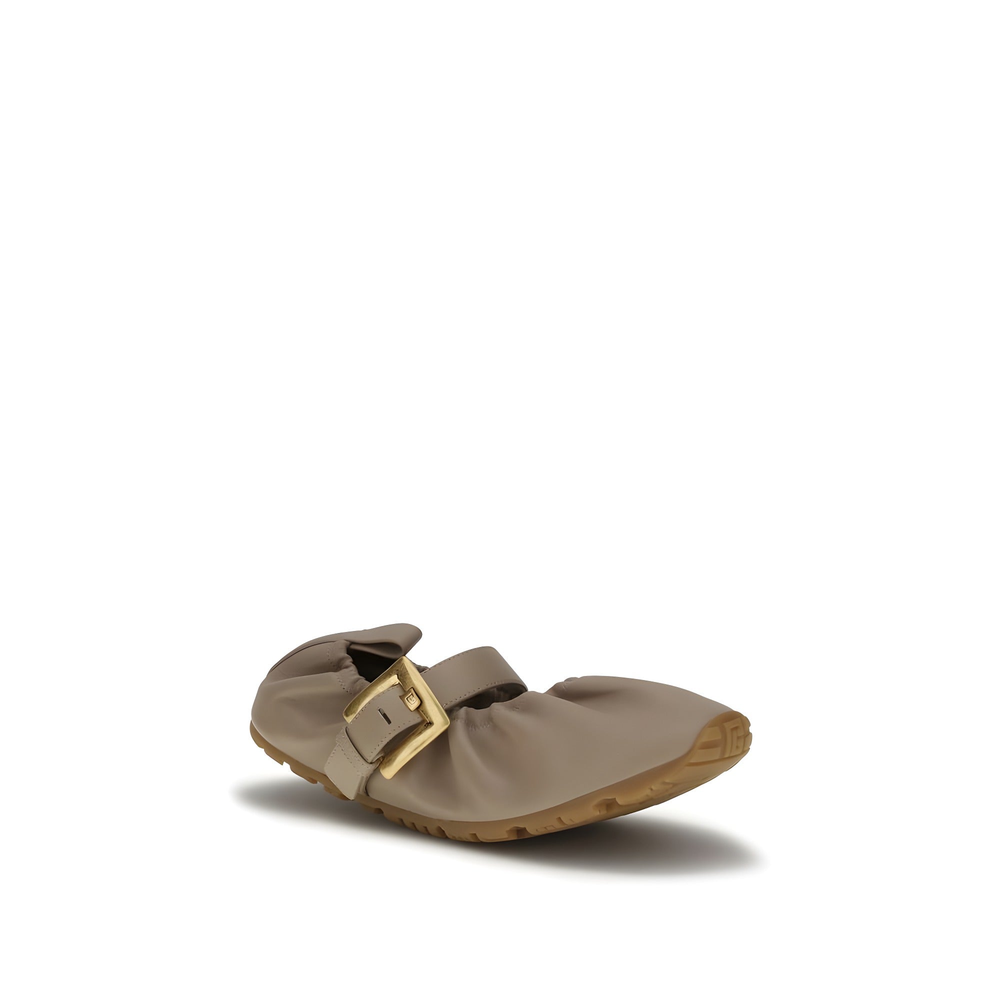 Balmain Beige Lamb Ballet Flats