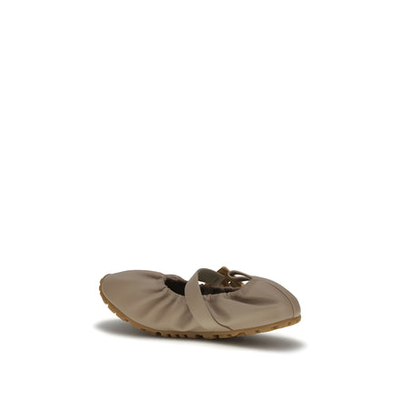 Balmain Beige Lamb Ballet Flats