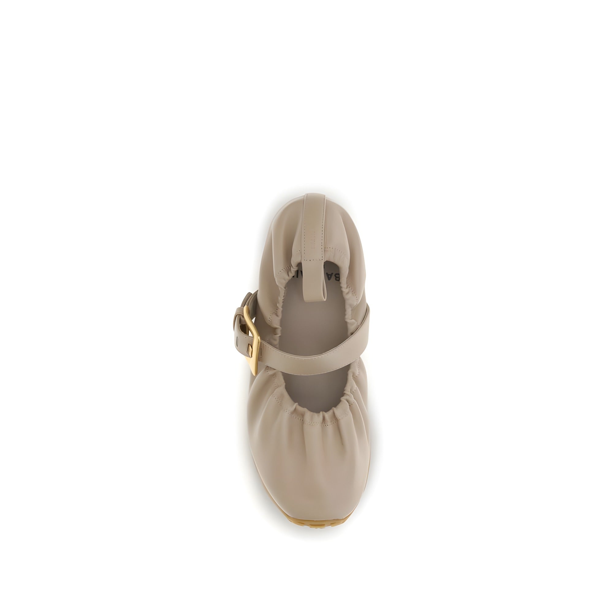 Balmain Beige Lamb Ballet Flats