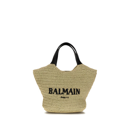 Geantă de umăr Balmain din viscoză bej