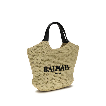 Geantă de umăr Balmain din viscoză bej
