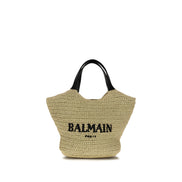 Geantă de umăr Balmain bej din vâscoză