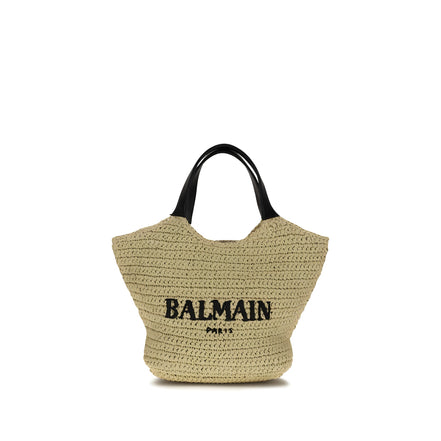 Geantă de umăr Balmain bej din vâscoză