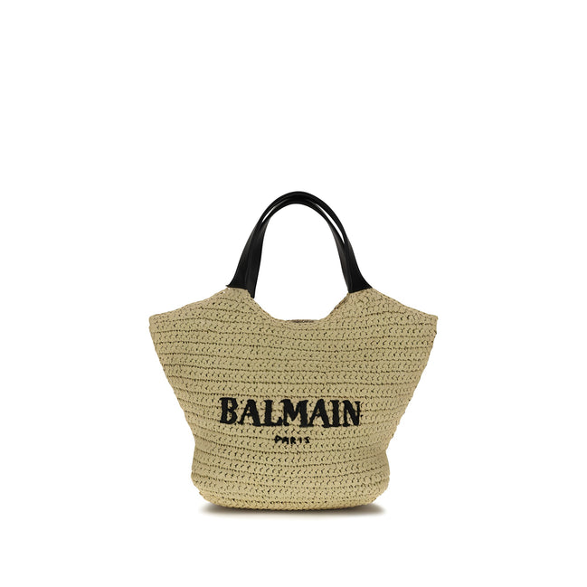 Geantă de umăr Balmain bej din vâscoză