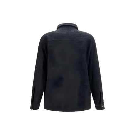 Balmain Black Cotton Full-Length Jacket
