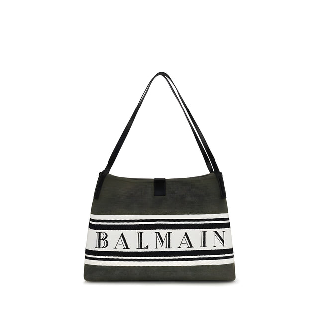 Balmain Black Cotton Shoulder Bag