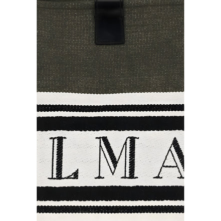 Balmain Black Cotton Shoulder Bag