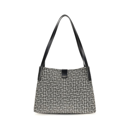 Balmain Black Cotton Shoulder Bag