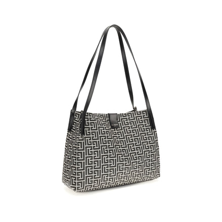 Balmain Black Cotton Shoulder Bag