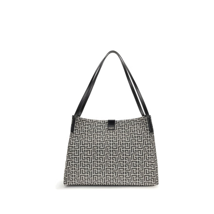 Balmain Black Cotton Shoulder Bag