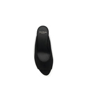 Balmain Black Goatskin Mules
