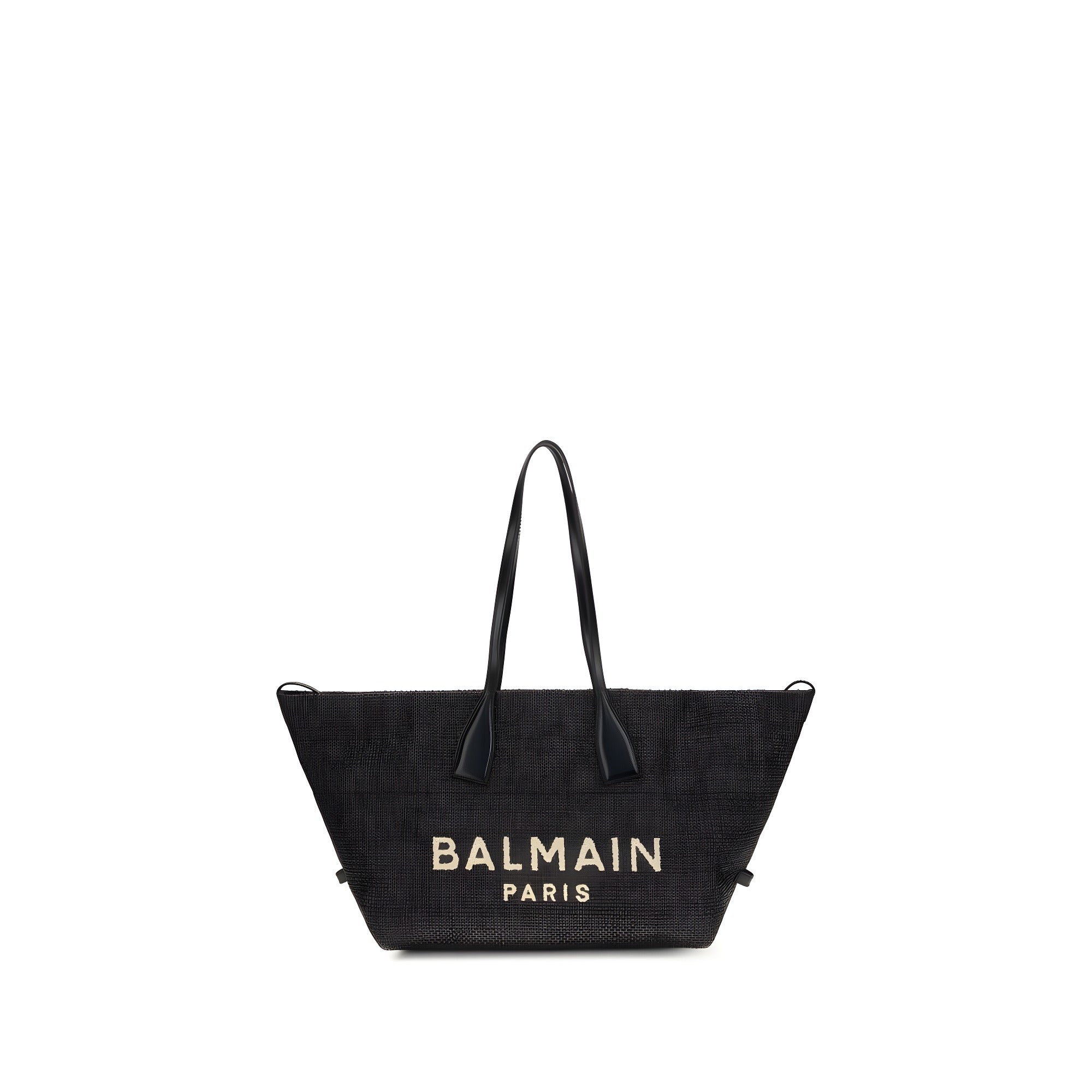 Balmain Black Raffia Shoulder Bag