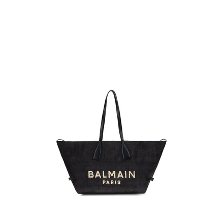 Balmain Black Raffia Shoulder Bag