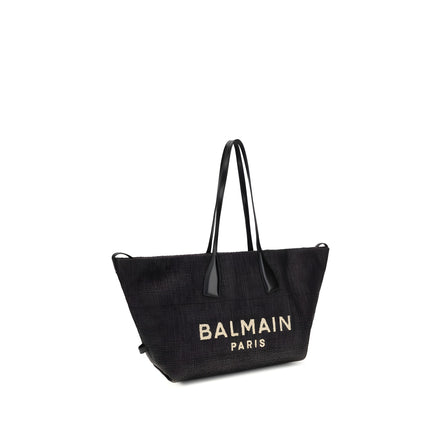 Balmain Black Raffia Shoulder Bag