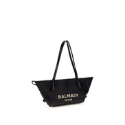 Balmain Black Raffia Shoulder Bag