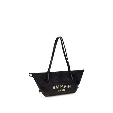 Balmain Black Raffia Shoulder Bag