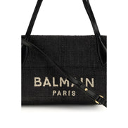 Balmain Black Raffia Shoulder Bag