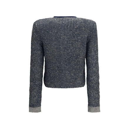 Cardigan Balmain albastru din poliamidă