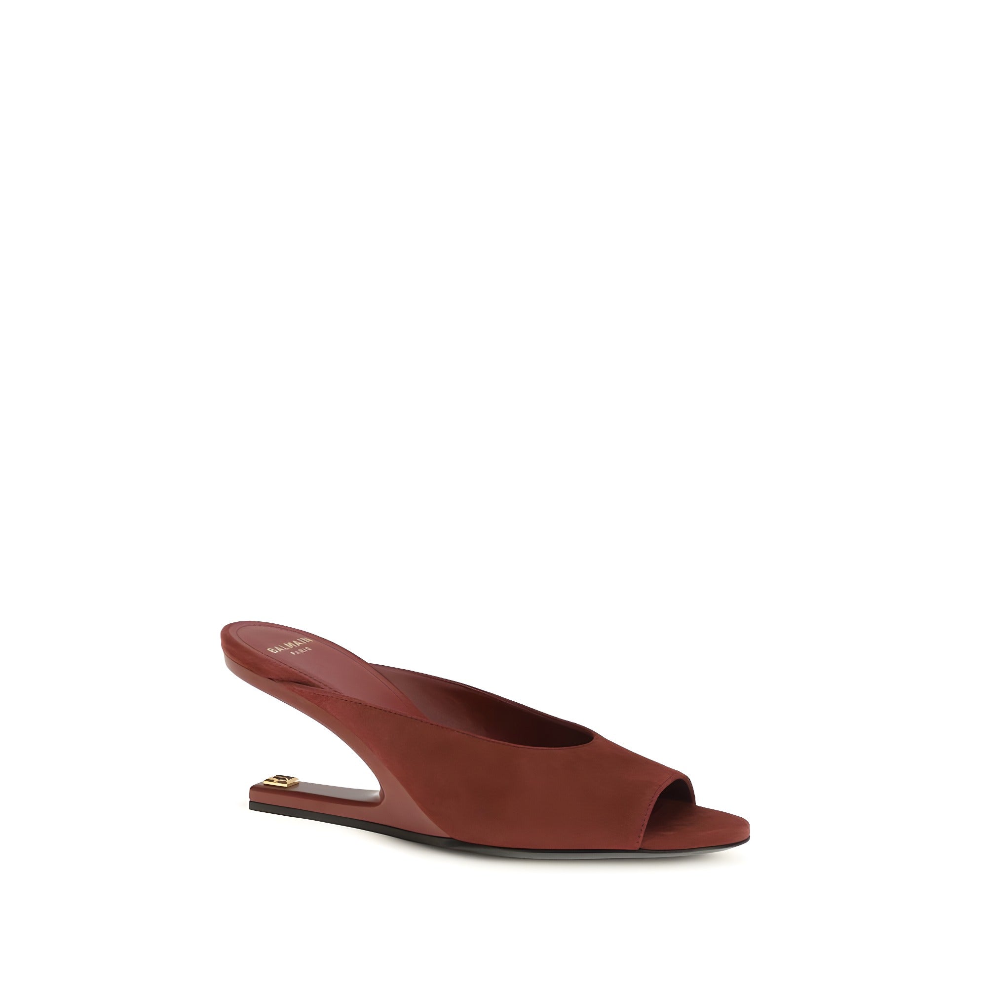 Papuci Balmain Bordeaux din piele de capră