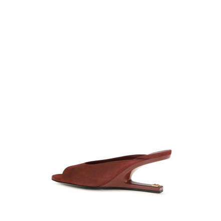 Papuci Balmain Bordeaux din piele de capră